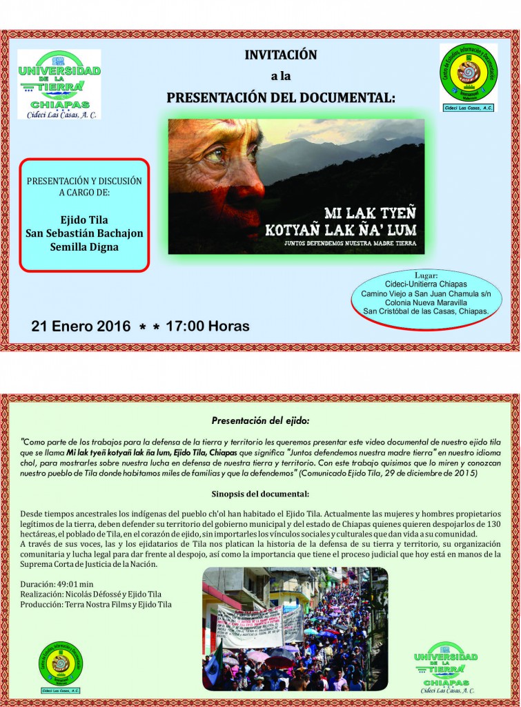 invitación Documental Tila- 21-01-2016